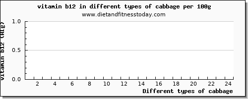 cabbage vitamin b12 per 100g